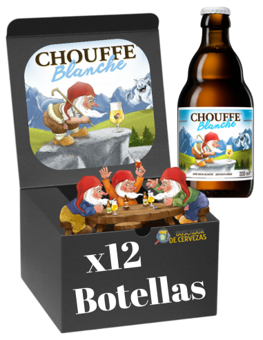 embalagem de 12x33cl de cerveja da marca CHOUFFE - BLANCHE, estilo Witbier