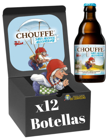 12x33cl pack of CHOUFFE brand beer - NO ALCOHOL, Belgian Pale Ale style