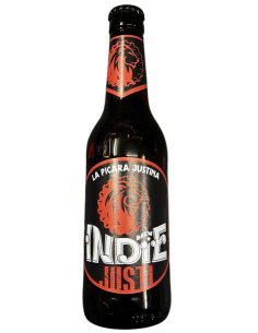 BREW INDIE garrafa de 33cl de cerveja de marca - JUSTI, estilo Red Ale