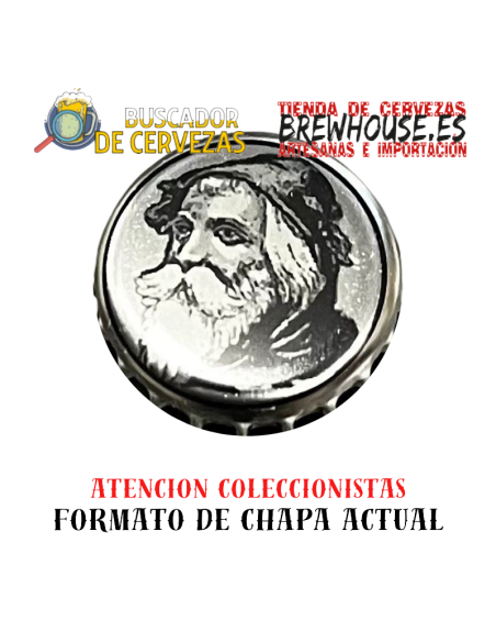 chapa de botella color plata con dibujo de marca