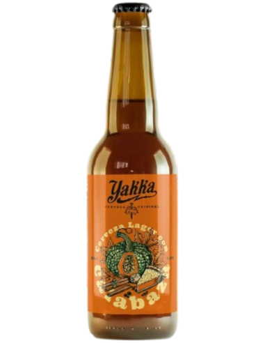 botella 33cl de cerveza de marca YAKKA - CALABAZA, estilo Pumpkin Ale