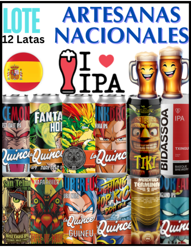 LOTE - NATIONAL IPA'S - De acordo com o stock 12 latas - 44cl