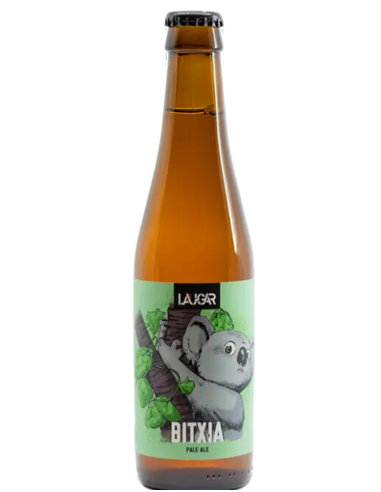 garrafa de 33cl de cerveja LAUGAR - marca BITXIA, estilo American Pale Ale (sem glúten)