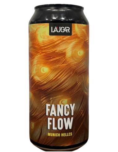 44cl can of LAUGAR brand beer - FANCY FLOW, Munich Helles style