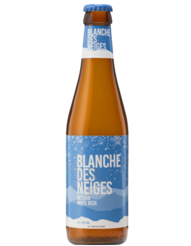 garrafa de 33cl de cerveja da marca HUYGHE - BLANCHE DES NEIGES , estilo Witbier belga