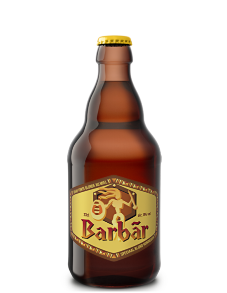 botella 33cl de cerveza de marca BARBAR - BLONDE, estilo Belgian Strong Pale Ale