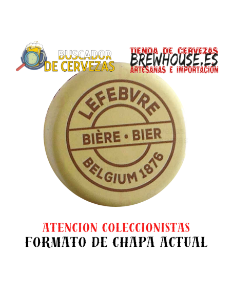 chapa de botella color crema con dibujo de marca