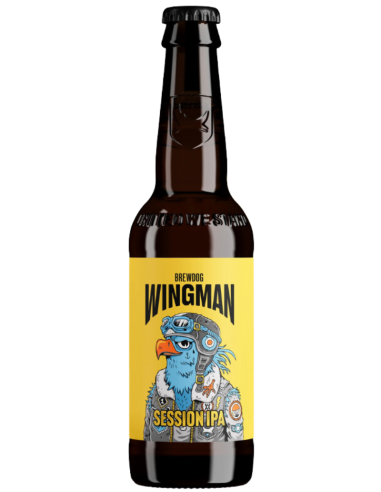 botella 33cl de cerveza de marca BREWDOG - WINGMAN, estilo Session IPA