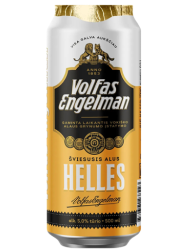 can 50cl of VOLFAS ENGELMAN - HELLES brand beer, Helles can style