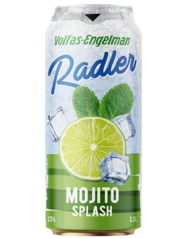 lata de 50cl de cerveja da marca VOLFAS ENGELMAN - MOJITO SPLASH, estilo Radler