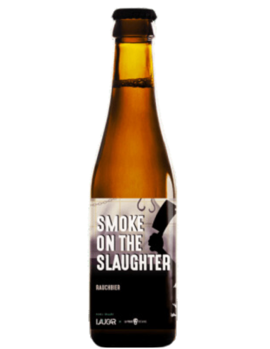 33cl bottle of LA PIRATA & LAUGAR - SMOKE ON THE SLAUGHTER brand beer, Rauchbier style