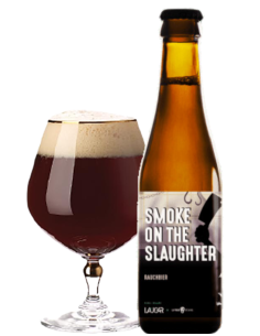 botella 33cl de cerveza de marca LA PIRATA & LAUGAR - SMOKE ON THE SLAUGHTER, estilo Rauchbier 2