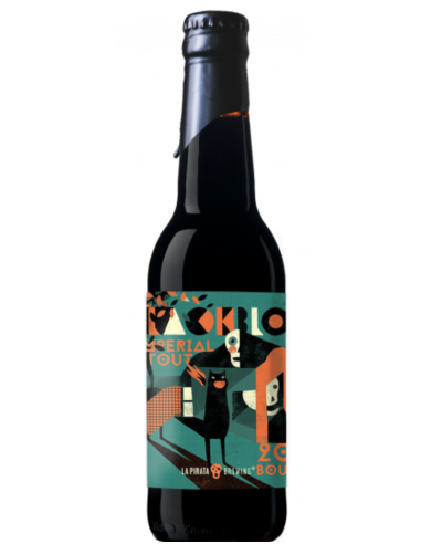 33cl bottle of beer brand LA PIRATA - BLACK BLOCK BOURBON (2023), Imperial Stout style