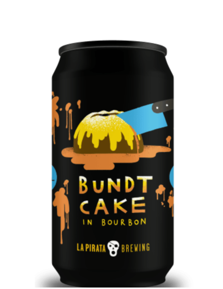 lata 33cl de cerveza de marca LA PIRATA - BUNDT CAKE, estilo Pastry Imperial Stout