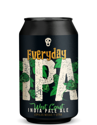 lata 33cl de cerveza de marca LA PIRATA - EVERYDAY IPA, estilo West Coast IPA