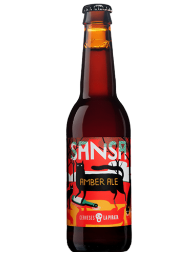 botella 33cl de cerveza de marca LA PIRATA - SANSA, estilo Amber Ale