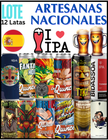 LOTE - NATIONAL IPA'S - De acordo com o stock 12 latas - 44cl