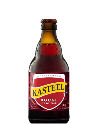 botella 33cl de cerveza de marca KASTEEL - ROUGE, estilo Strong Fruit Beer