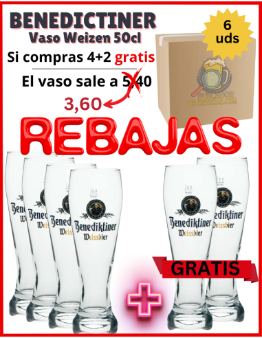 BENEDICTINER - Copo Weizen - 6 unidades 50cl