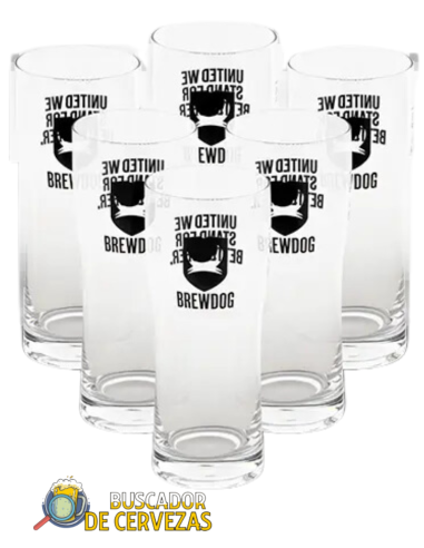 6 copos de 50cl de cerveja de marca BREWDOG
