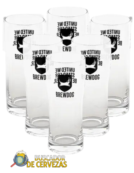 6 Vasos de pinta 50cl de cerveza de marca BREWDOG