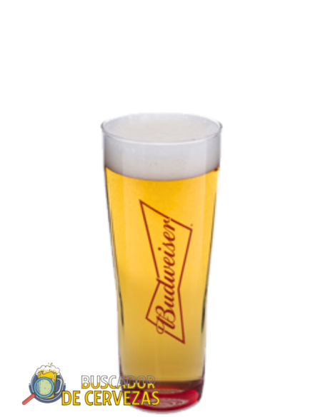 BUDWEISER brand beer pint glass 33cl with beer