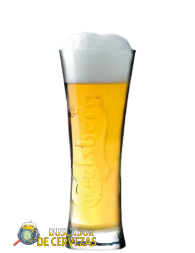 Vaso de Pinta 33cl de cerveza de marca CARLSBERG con cerveza