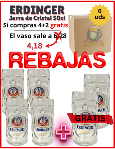 ERDINGER - Jarra de Cristal - 6 Unidades 50cl