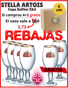 STELLA ARTOIS - Copa Snifter - 6 Unidades 33cl - Buscador de Cervezas - Brewhouse