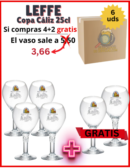 LEFFE (CARVED FOOT) - Chalice Glass - 6 Units 25cl