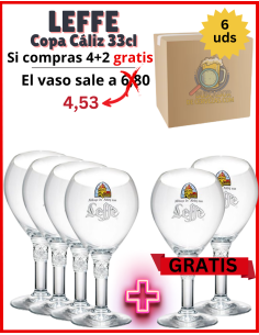 LEFFE (PIE TALLADO) - Copa Cáliz - 6 Unidades 33cl