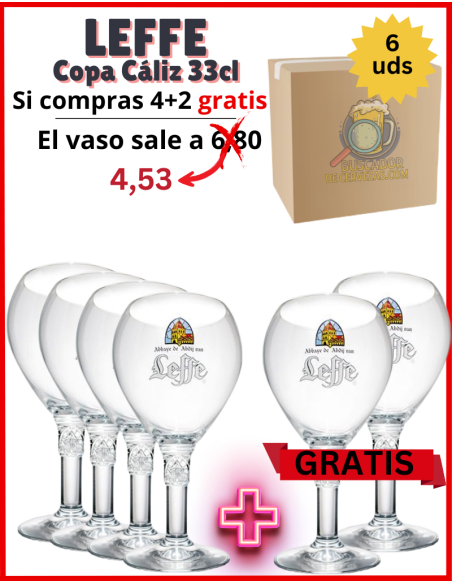 LEFFE (CARVED FOOT) - Chalice Cup - 6 Units 33cl