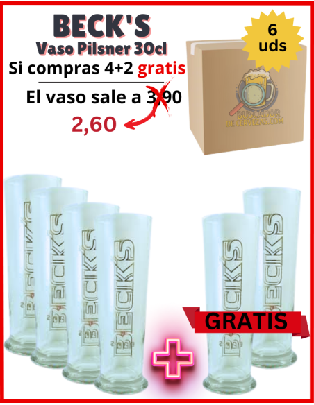 BECK'S - Pilsner Glass - 6 Units 30cl
