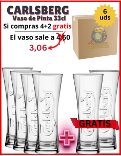 CARLSBERG - Pint Glass - 6 Units 33cl