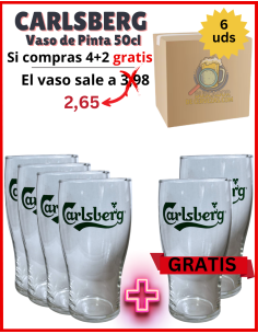 CARLSBERG - Vaso de Pinta (Letras Verde) - 6 Unidades 50cl