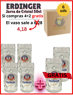 ERDINGER - Jarro de vidro - 6 peças 50cl