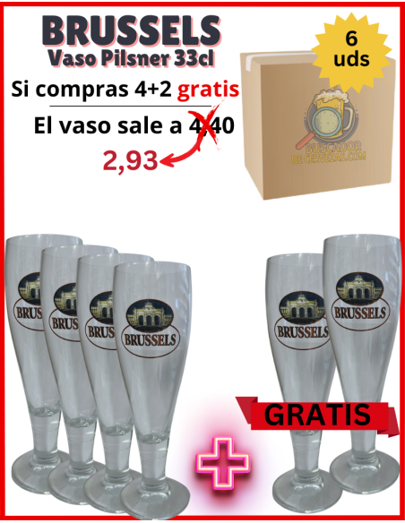 BRUSSELS - Vaso Pilsner - 6 Unidades 33cl