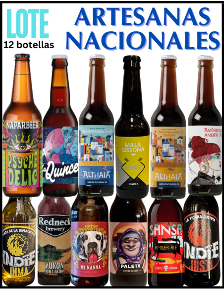 LOTE - ARTESANAS NACIONALES Nº 2 - Según Stock 12 Botellas x 33cl con vasos