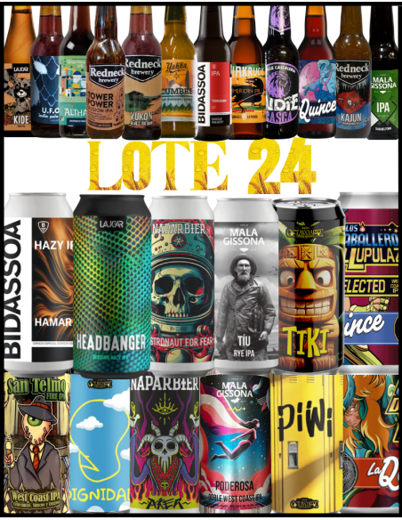 LOTE - IPA´S NACIONALES - Según Stock 12 Latas 44cl + 12 Botellas 33cl con vasos