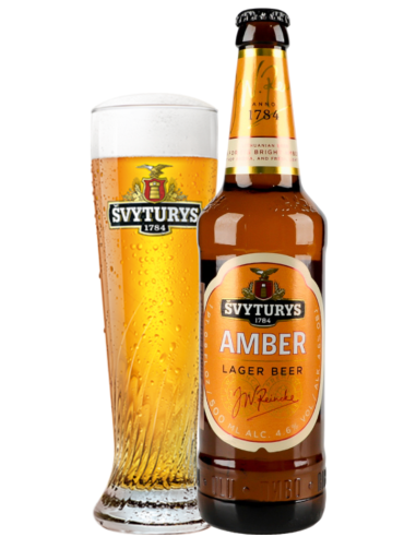 SVYTURYS - AMBER - European Dark Lager 50cl con vaso
