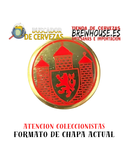 distintivo de garrafa dourado com desenho da marca