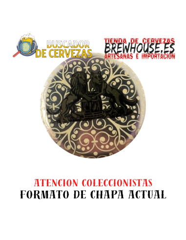 distintivo de garrafa dourado com desenho da marca