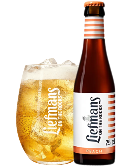 LIEFMANS - ON THE ROCK PEACH - Fruit Beer (Peach) 25cl con vaso