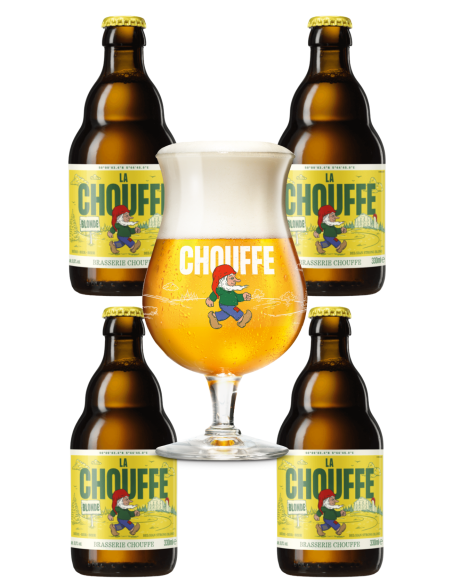 CHOUFFE  - BLOND PACK - Belgian Blond 4x33CL + 1Copa Snifter