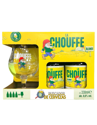 CHOUFFE - BLOND PACK - Belgian Blond 4x33CL + 1Cup Snifter