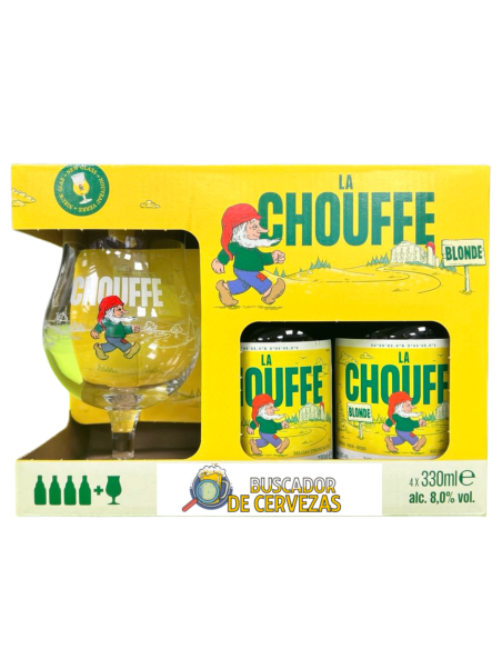 CHOUFFE - BLOND PACK - Belgian Blond 4x33CL + 1Cup Snifter