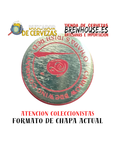 chapa de botella color plata con dibujo de marca