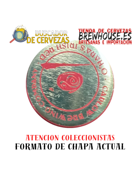 chapa de botella color plata con dibujo de marca