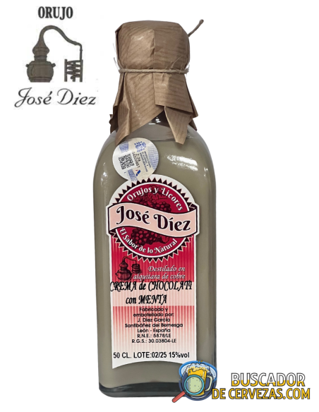 ORUJO Y LICORES JOSÉ DÍEZ - CREMA DE CHOCOLATE CON MENTA - 50cl