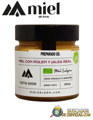 MIEL DE LEÓN - CREMA DE MIEL CON POLEN Y JALEA REAL - Ecológico 280g